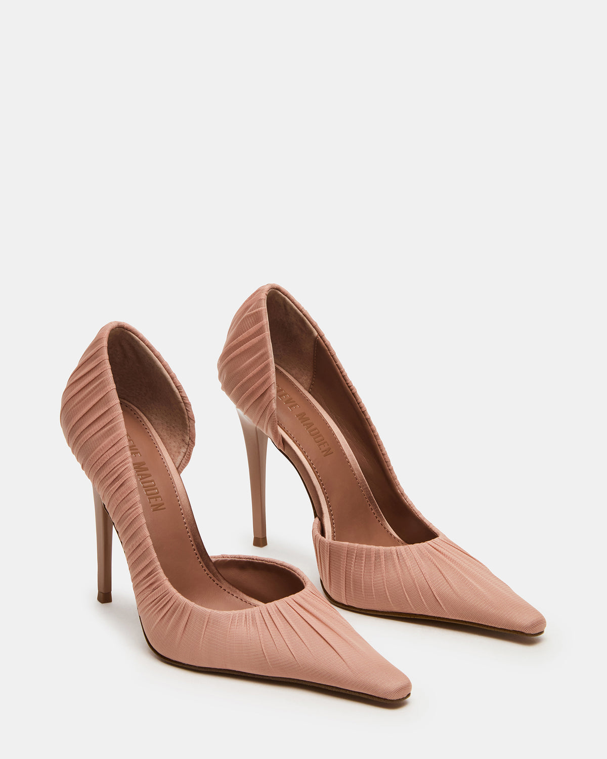 ELEGANT Mocha Ruched Pointed-Toe Stiletto Pump Women's Heel - Steve Madden