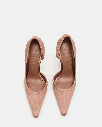 ELEGANT Mocha Ruched Pointed-Toe Stiletto Pump Women's Heel - Steve Madden