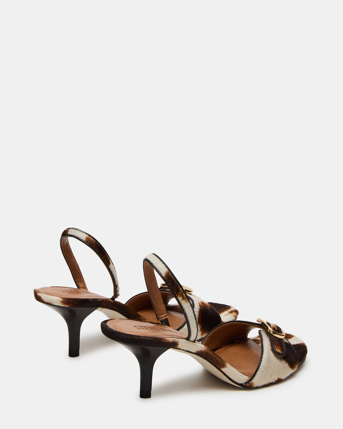 HENRIETTA Brown Cow Print Slingback Square-Toe Women's Heel - Steve Madden
