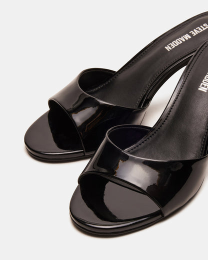 KENDRIX Black Leather Women's Mule Heel - Steve Madden