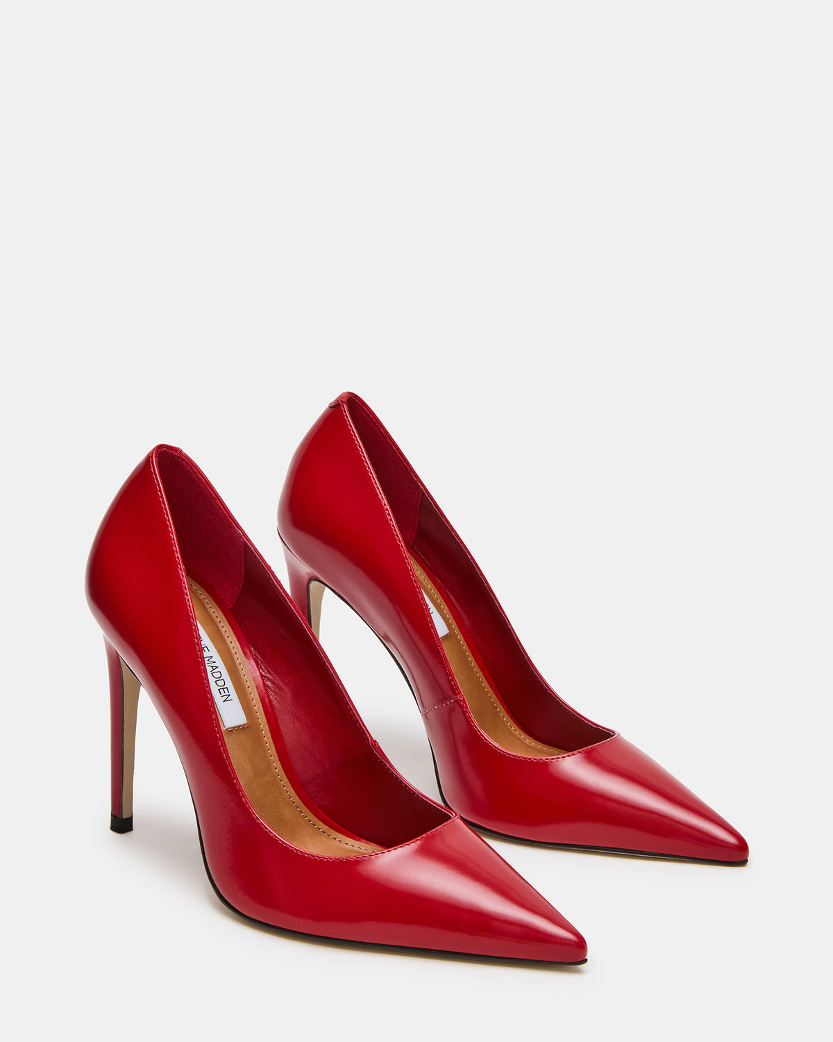 NOIR Red Leather Pointed-Toe Stiletto Pump Women's Heels - Steve Madden