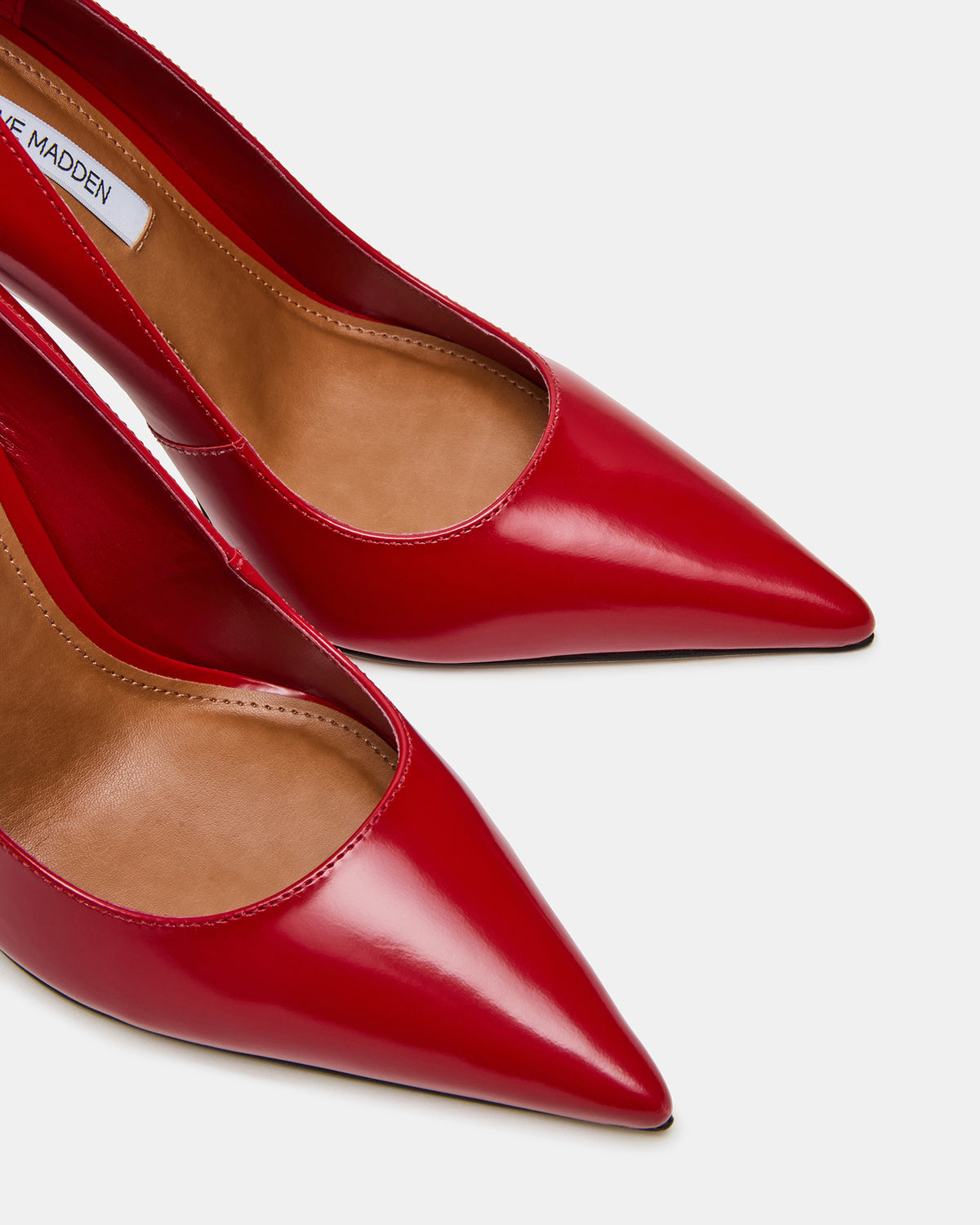 NOIR Red Leather Pointed-Toe Stiletto Pump Women's Heels - Steve Madden
