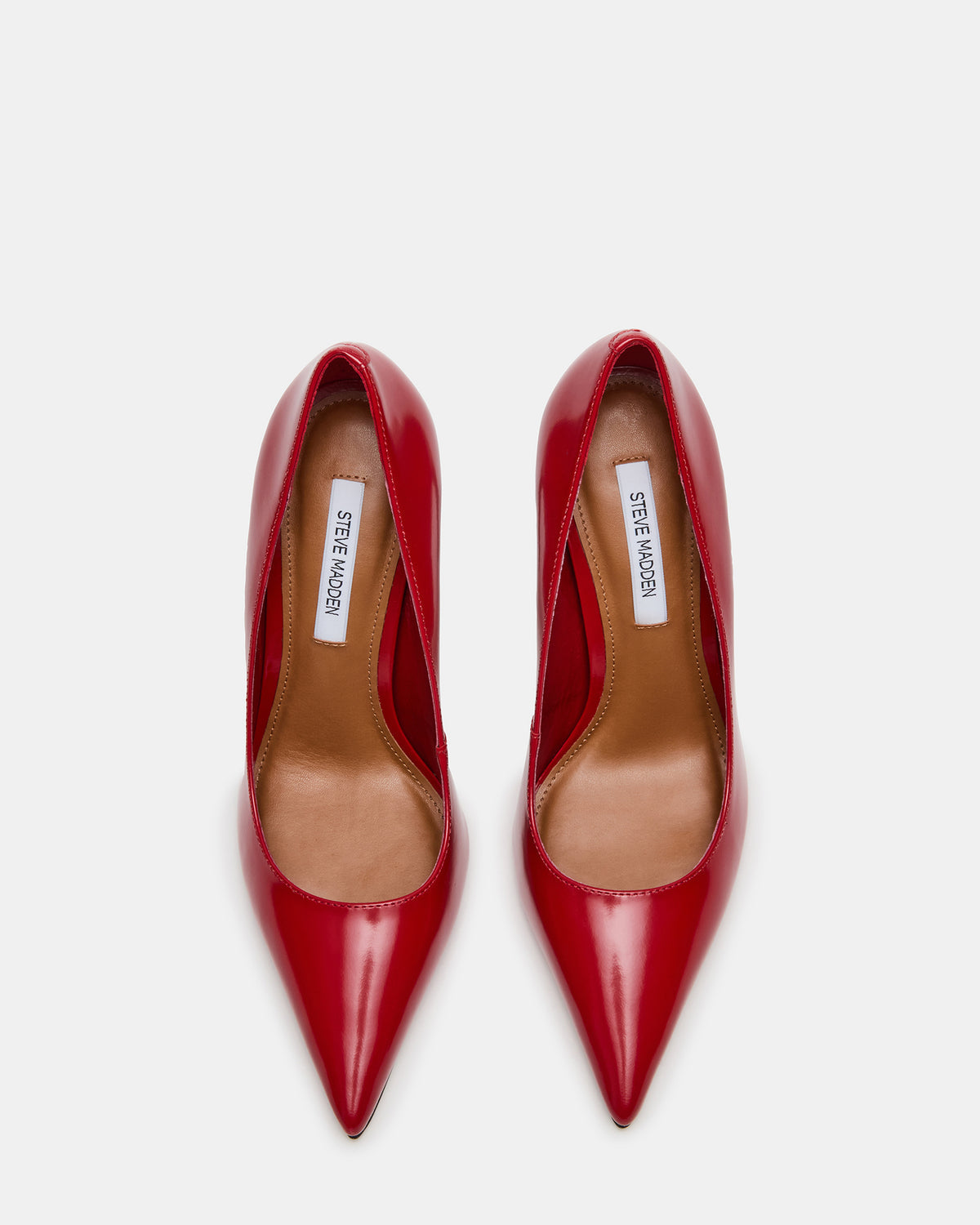 NOIR Red Leather Pointed-Toe Stiletto Pump Women's Heels - Steve Madden