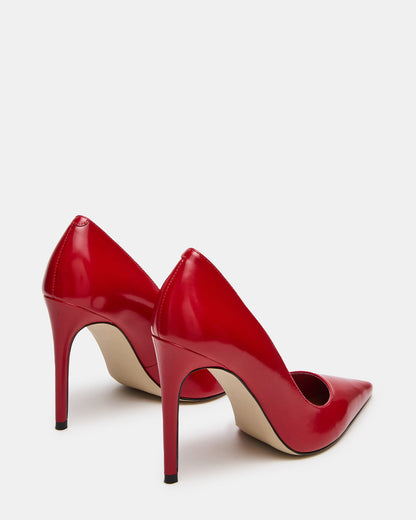 NOIR Red Leather Pointed-Toe Stiletto Pump Women's Heels - Steve Madden