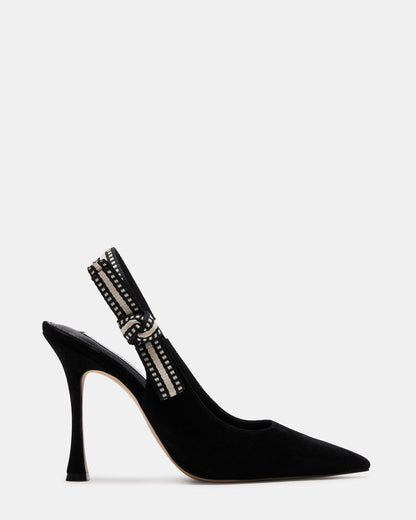 BRI Black Suede Slingback Pump Women's Heel - Steve Madden