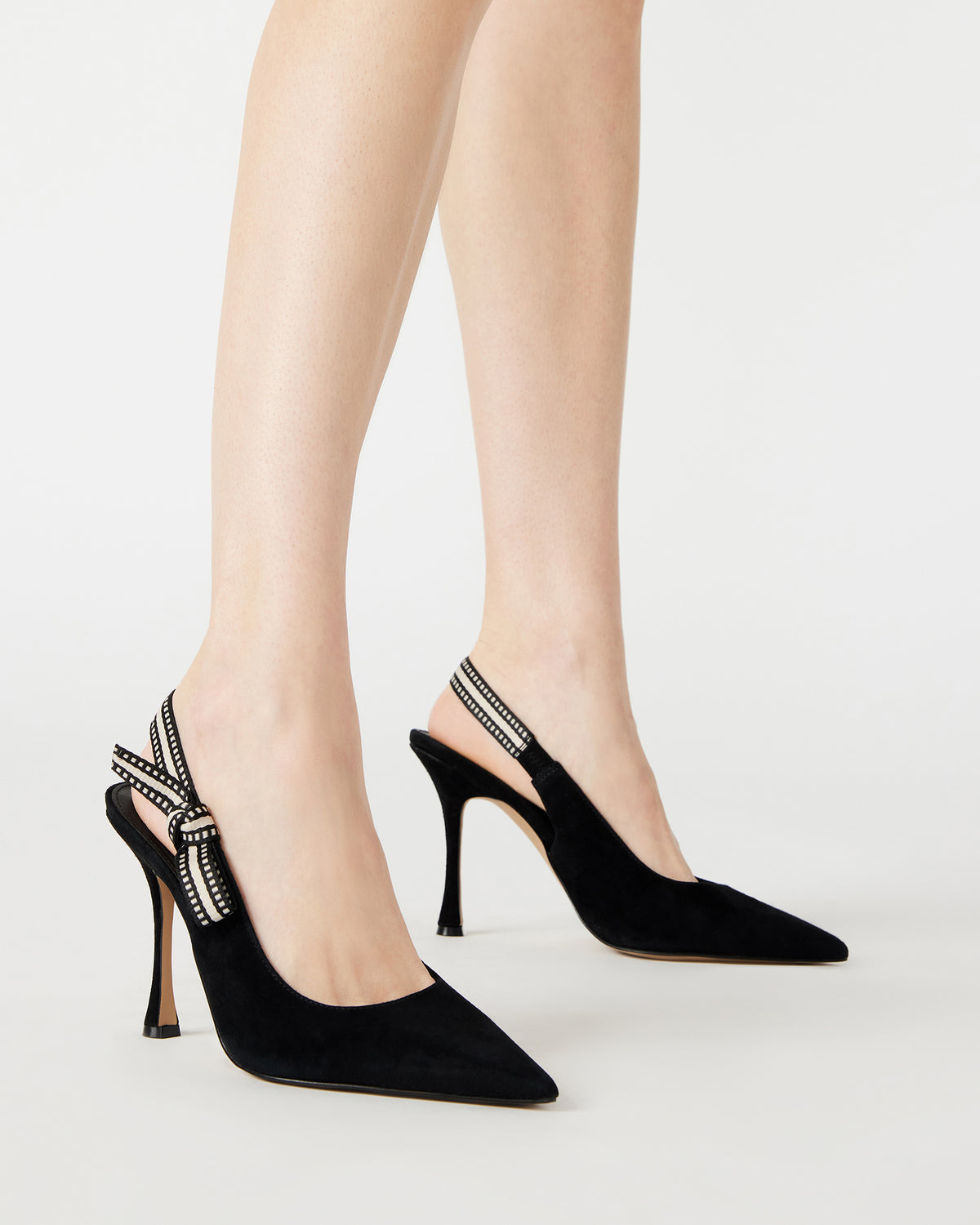 BRI Black Suede Slingback Pump Women's Heel - Steve Madden