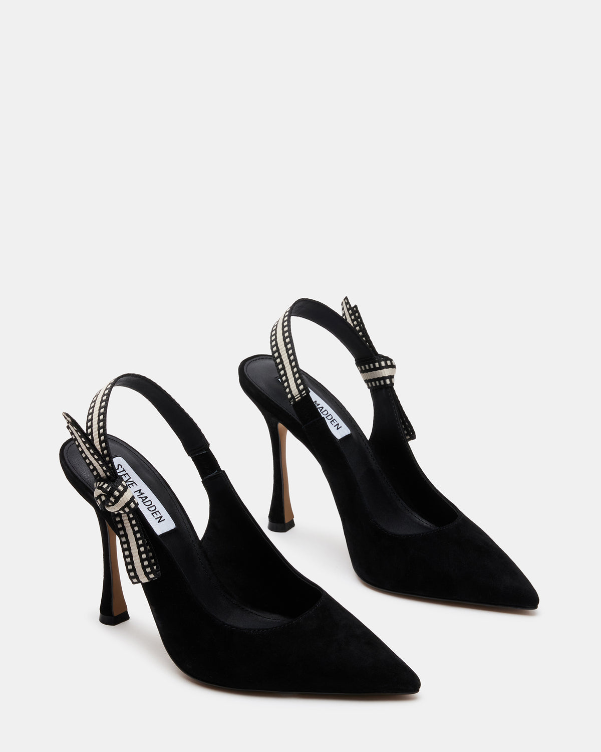 BRI Black Suede Slingback Pump Women's Heel - Steve Madden