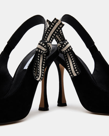 BRI Black Suede Slingback Pump Women's Heel - Steve Madden