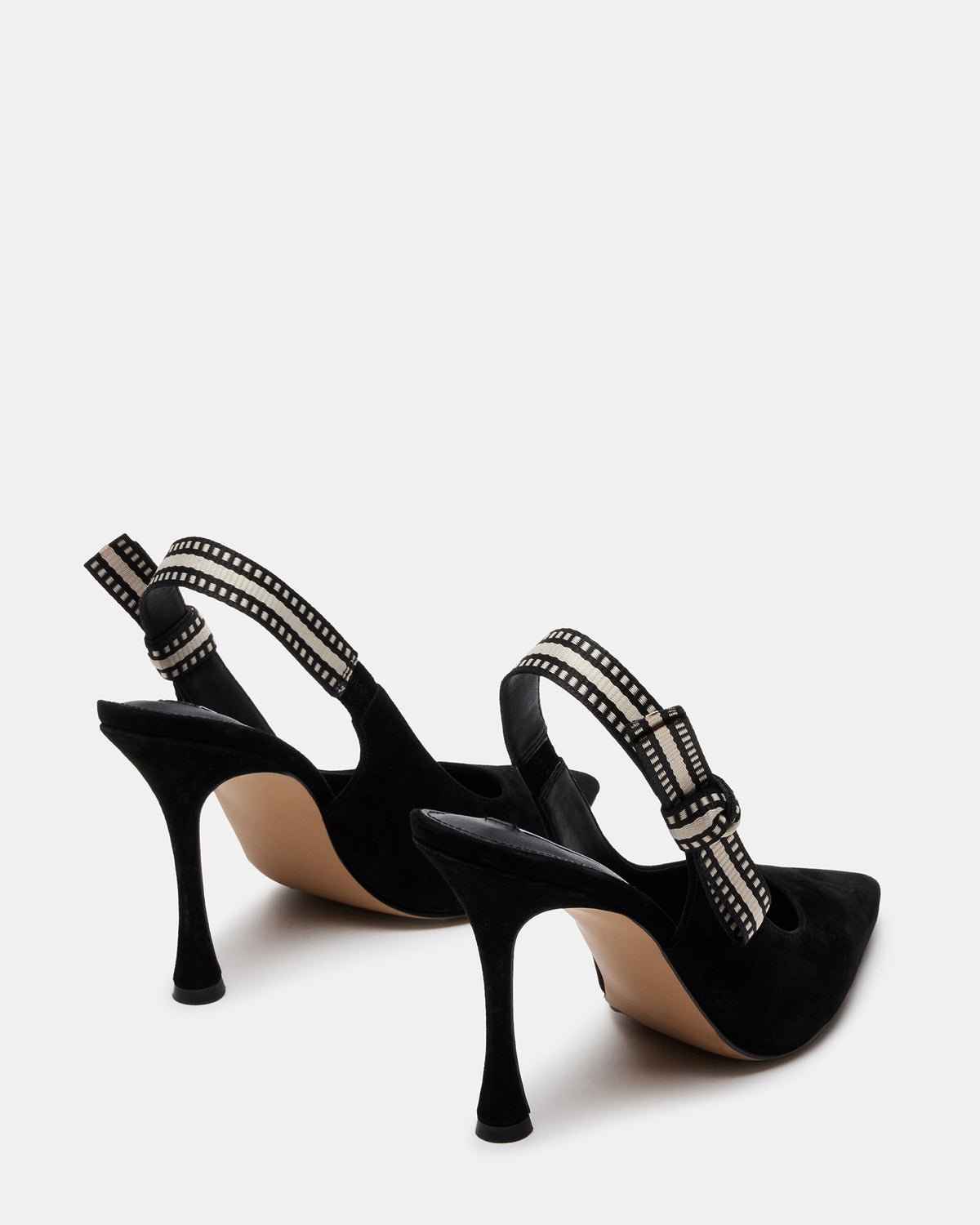 BRI Black Suede Slingback Pump Women's Heel - Steve Madden