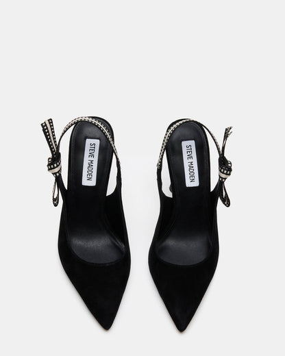 BRI Black Suede Slingback Pump Women's Heel - Steve Madden