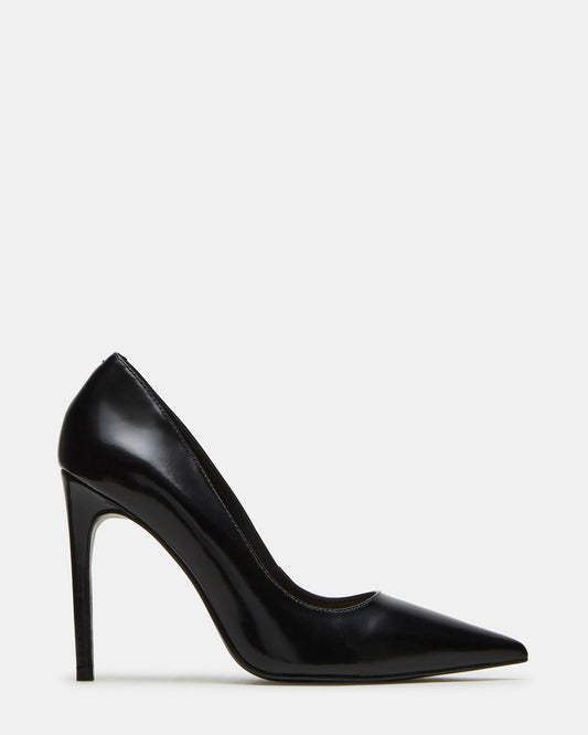 NOIR Black Leather Pointed-Toe Stiletto Pump Women's Heels - Steve Madden