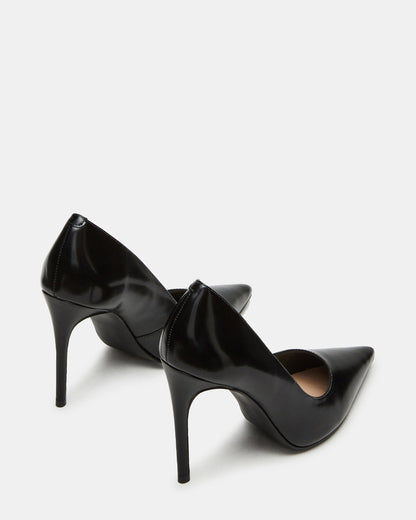 NOIR Black Leather Pointed-Toe Stiletto Pump Women's Heels - Steve Madden
