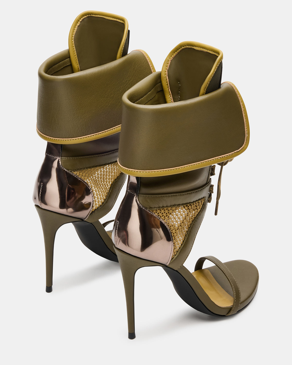 CASELLA Olive Open-Toe Stiletto Lace-Up Women's Heel - Steve Madden