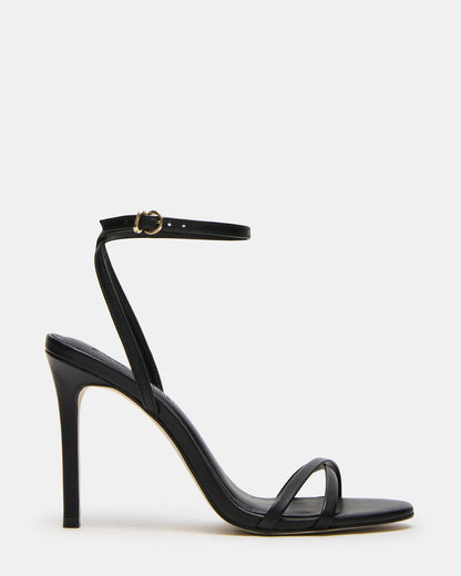 JYPSEY Black Leather Strappy Stiletto Women's Heel - Steve Madden