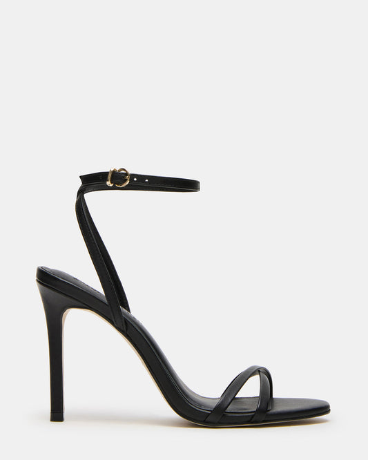 JYPSEY Black Leather Strappy Stiletto Women's Heel - Steve Madden
