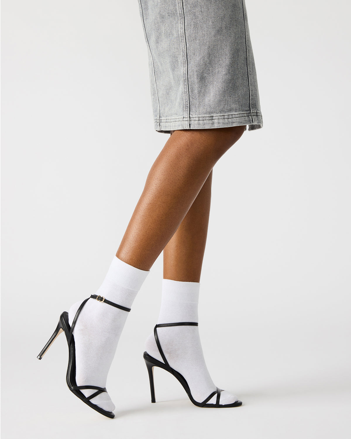 JYPSEY Black Leather Strappy Stiletto Women's Heel - Steve Madden