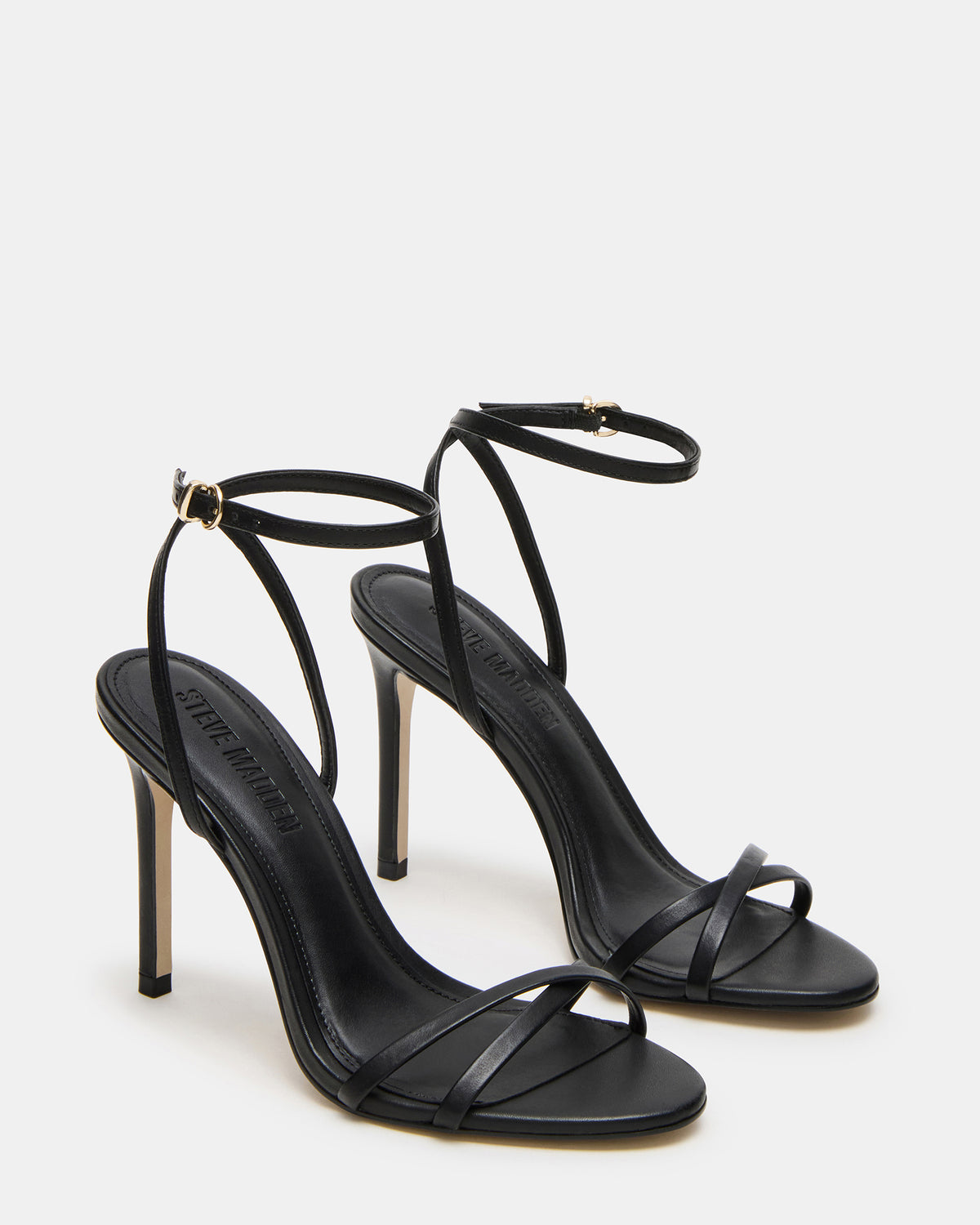 JYPSEY Black Leather Strappy Stiletto Women's Heel - Steve Madden