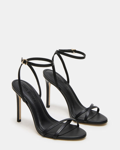 JYPSEY Black Leather Strappy Stiletto Women's Heel - Steve Madden