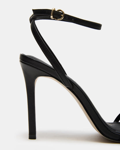 JYPSEY Black Leather Strappy Stiletto Women's Heel - Steve Madden