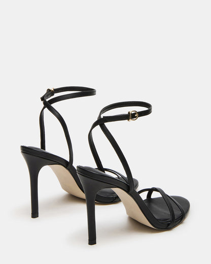JYPSEY Black Leather Strappy Stiletto Women's Heel - Steve Madden