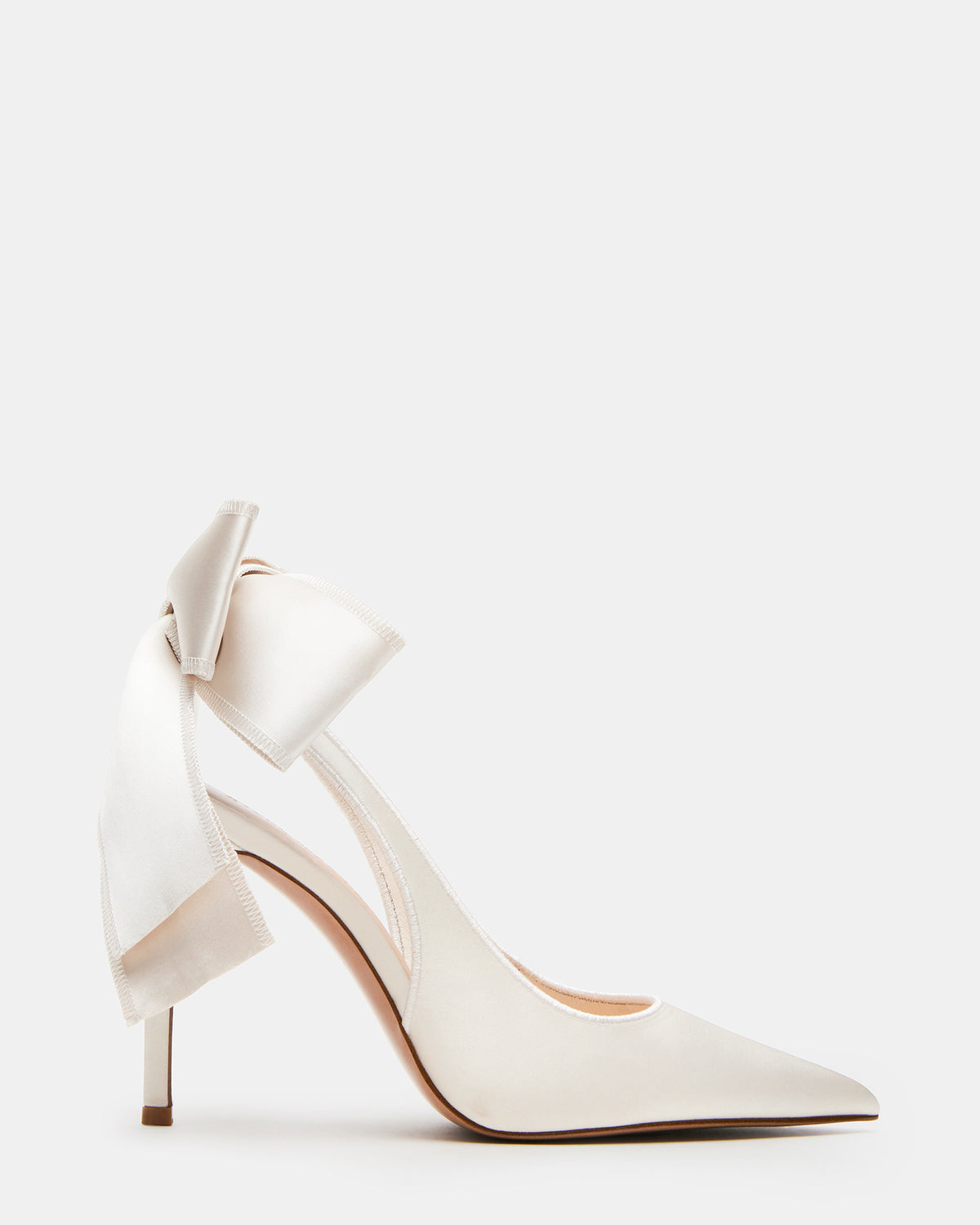 TEACUP Ivory Satin Women's Pointed-Toe Slingback Heel - Steve Madden
