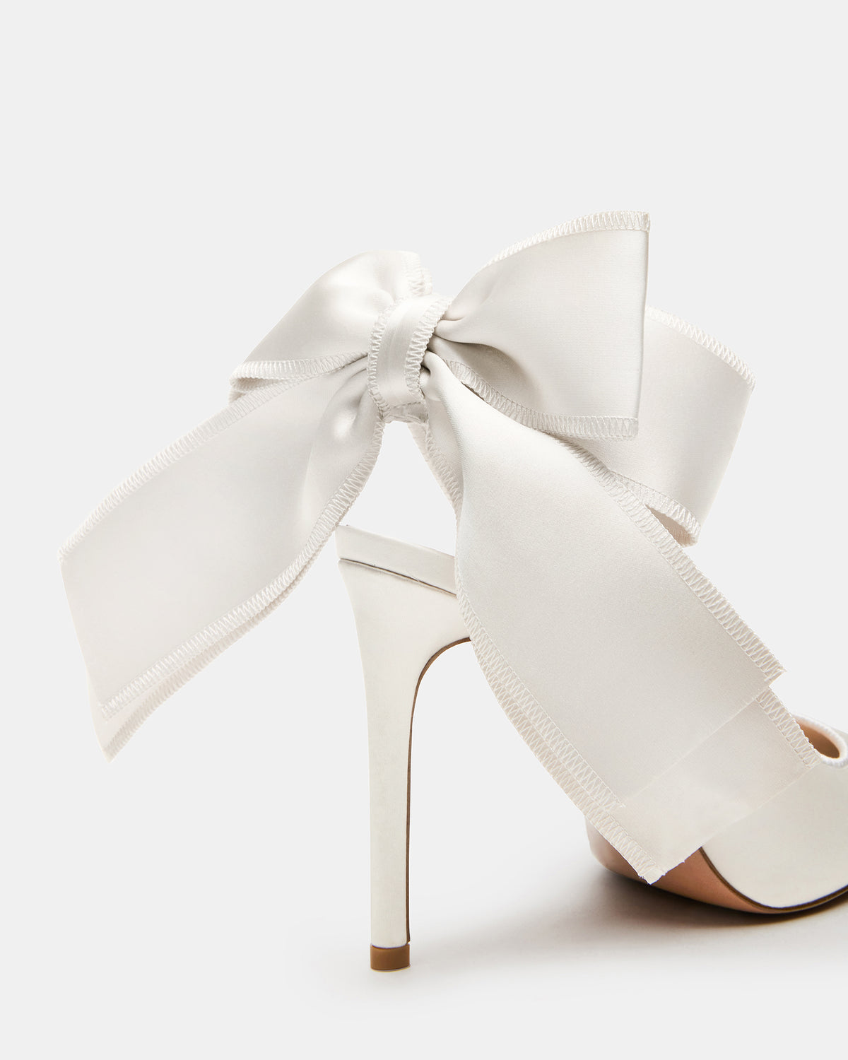 TEACUP Ivory Satin Women's Pointed-Toe Slingback Heel - Steve Madden