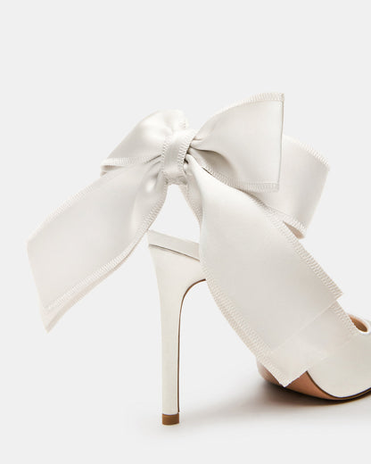 TEACUP Ivory Satin Women's Pointed-Toe Slingback Heel - Steve Madden