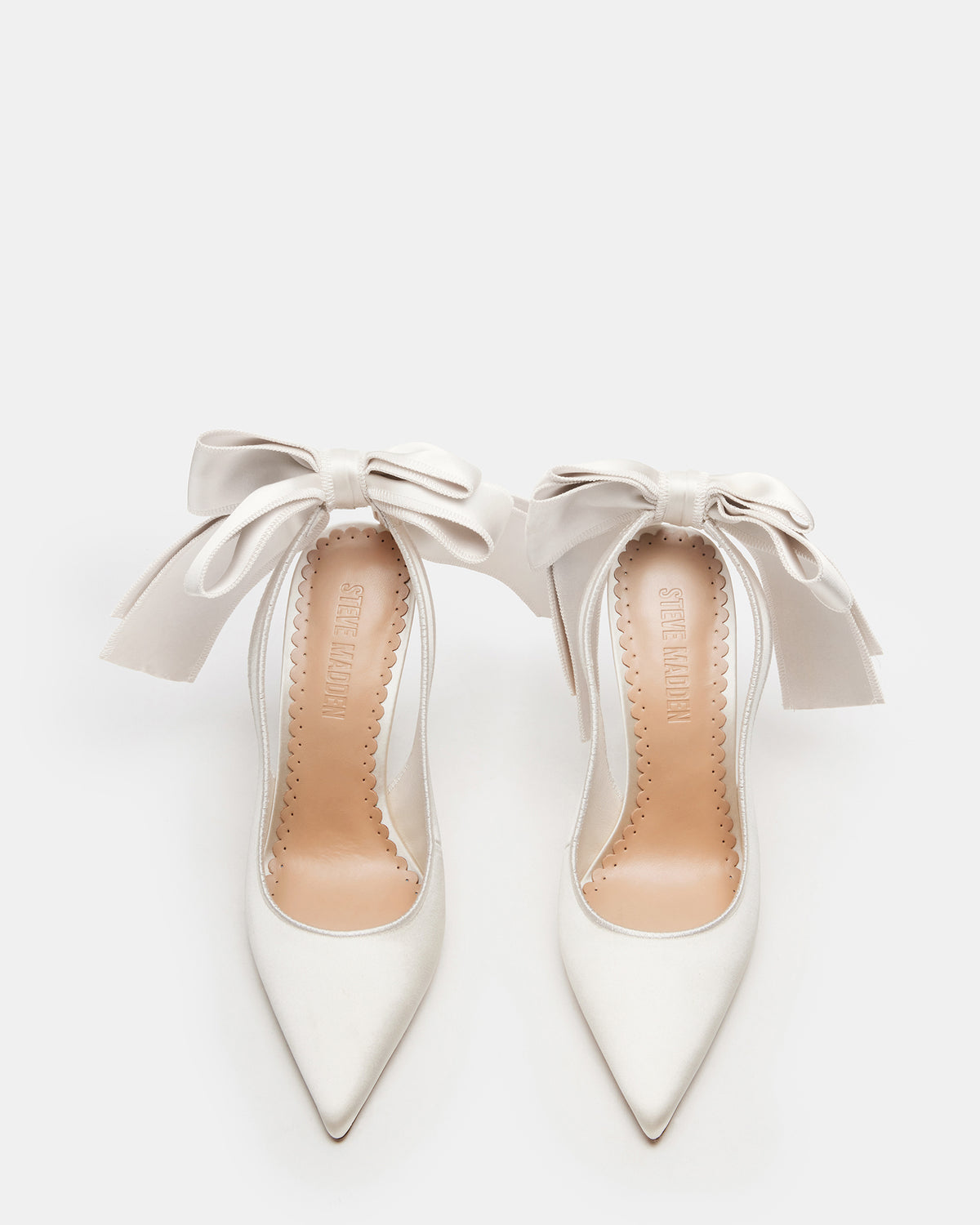 TEACUP Ivory Satin Women's Pointed-Toe Slingback Heel - Steve Madden