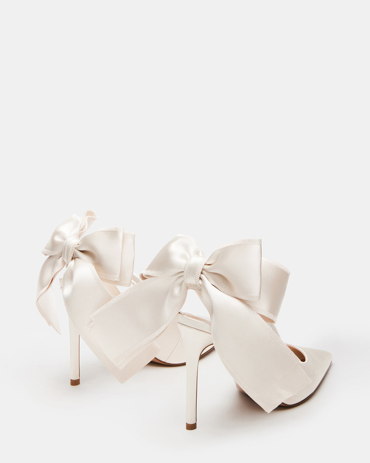 TEACUP Ivory Satin Women's Pointed-Toe Slingback Heel - Steve Madden