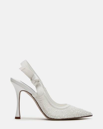 BRI White Lace Slingback Pump Women's Heel - Steve Madden