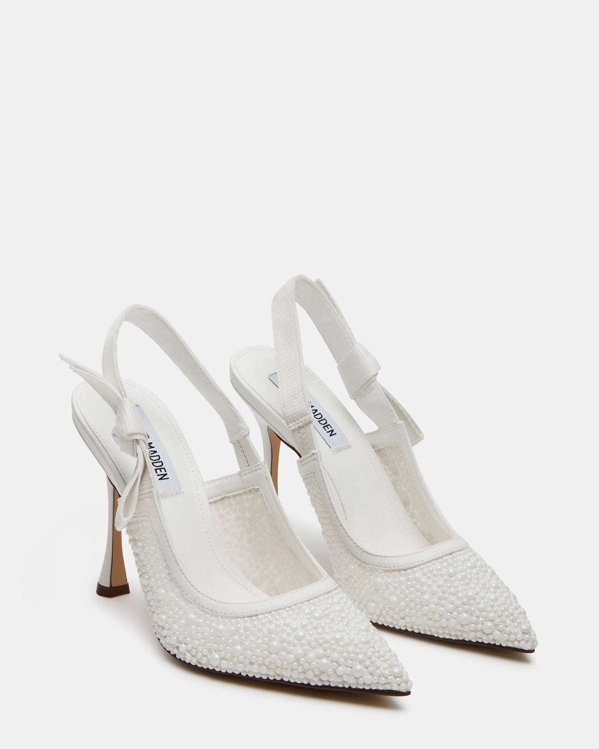 BRI White Lace Slingback Pump Women's Heel - Steve Madden
