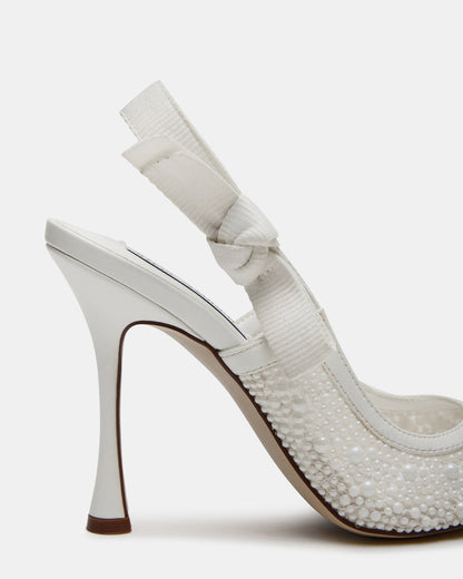 BRI White Lace Slingback Pump Women's Heel - Steve Madden