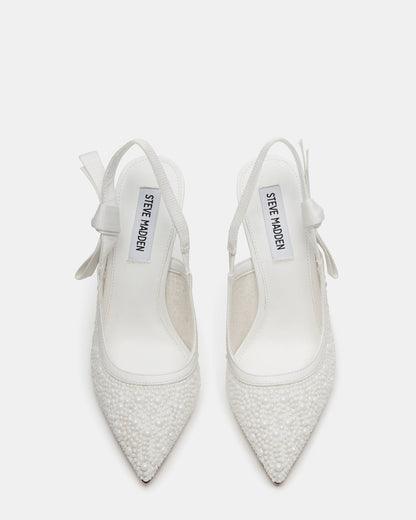 BRI White Lace Slingback Pump Women's Heel - Steve Madden