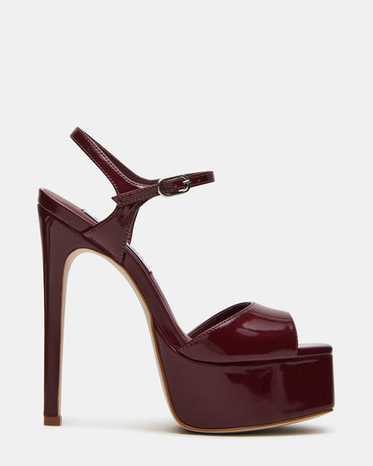 COLOGNE Wine Patent Platform Stiletto Women's Heel - Steve Madden