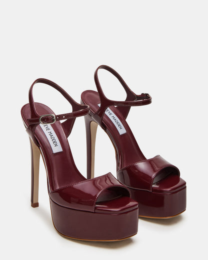 COLOGNE Wine Patent Platform Stiletto Women's Heel - Steve Madden