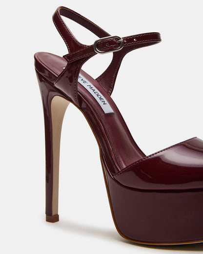 COLOGNE Wine Patent Platform Stiletto Women's Heel - Steve Madden