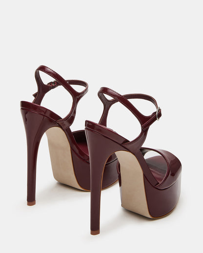 COLOGNE Wine Patent Platform Stiletto Women's Heel - Steve Madden
