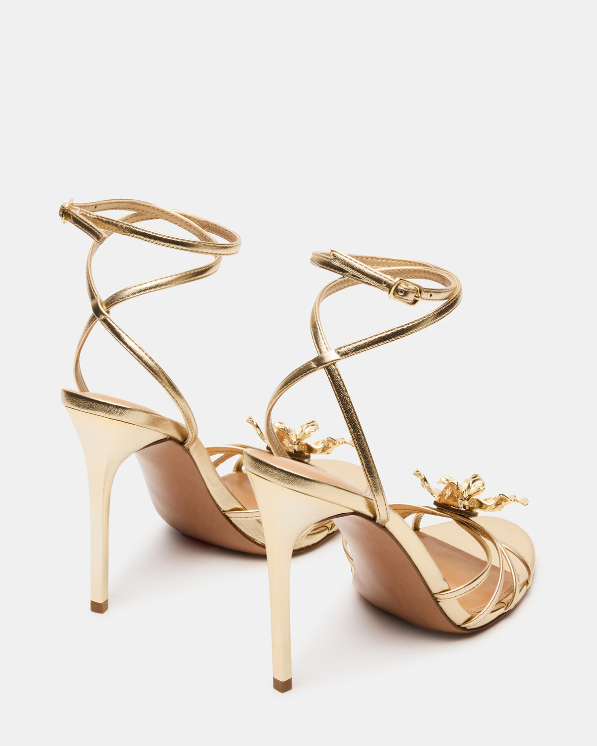 SWIRL Gold Strappy Stiletto Flower Women's Heel - Steve Madden
