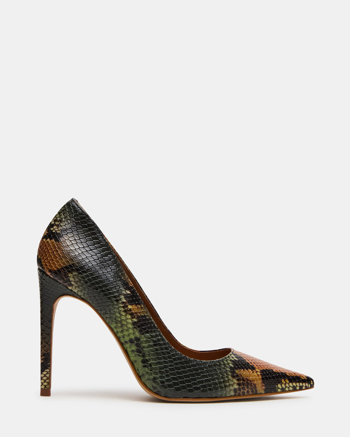 NOIR Green Snake Pointed-Toe Stiletto Pump Women's Heels - Steve Madden