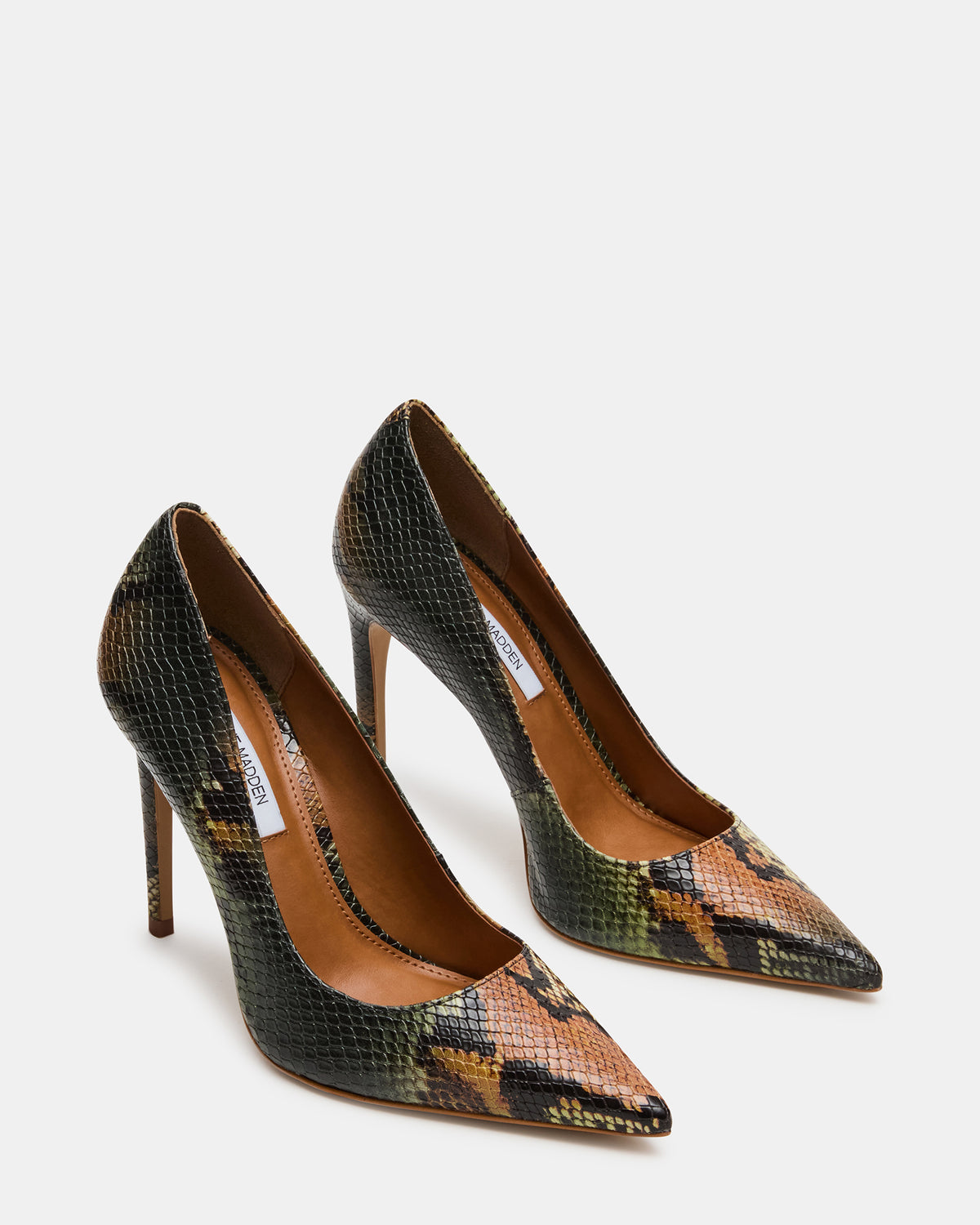 NOIR Green Snake Pointed-Toe Stiletto Pump Women's Heels - Steve Madden