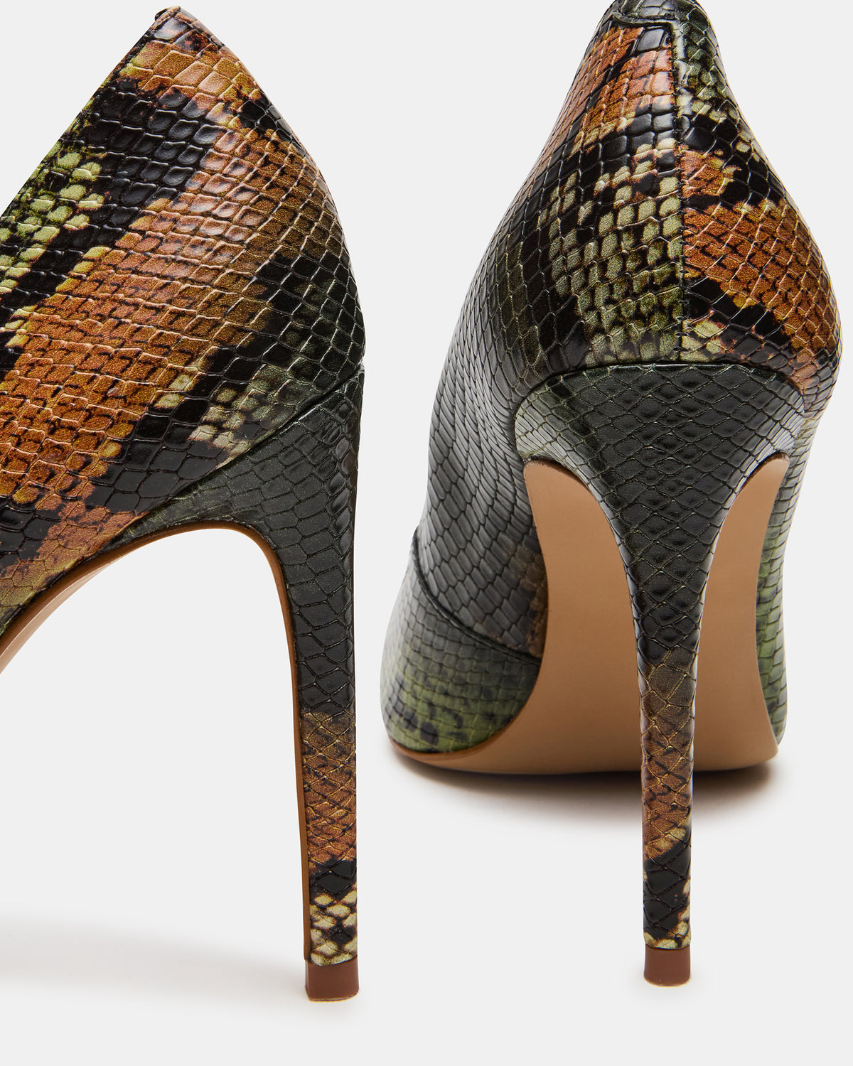 NOIR Green Snake Pointed-Toe Stiletto Pump Women's Heels - Steve Madden