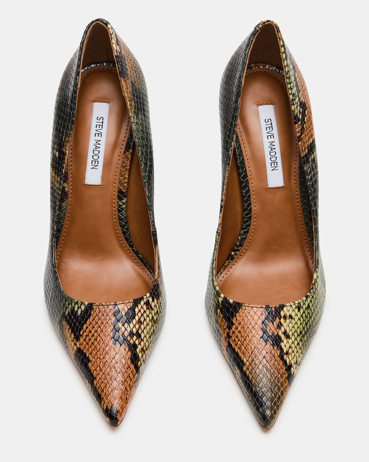 NOIR Green Snake Pointed-Toe Stiletto Pump Women's Heels - Steve Madden