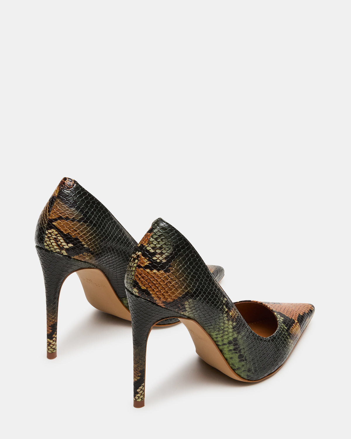 NOIR Green Snake Pointed-Toe Stiletto Pump Women's Heels - Steve Madden