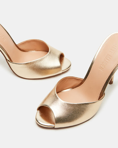 PRIYA Gold Leather Women's Mule - Steve Madden