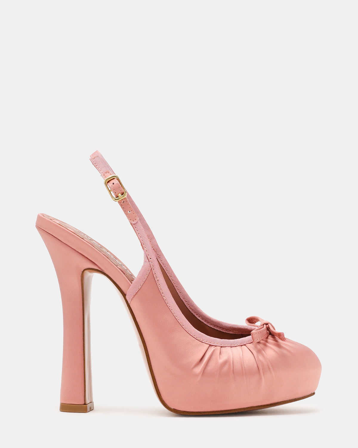SOFIE Blush Satin Bow Slingback Platform Women's Heel - Steve Madden