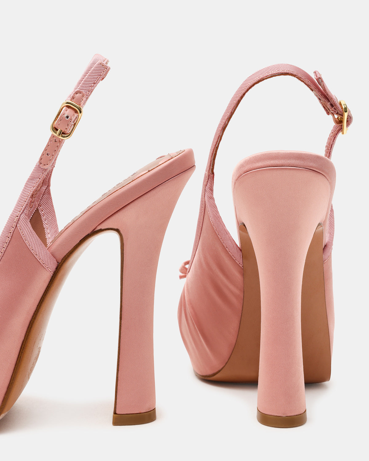SOFIE Blush Satin Bow Slingback Platform Women's Heel - Steve Madden