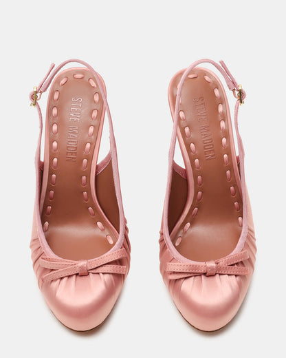 SOFIE Blush Satin Bow Slingback Platform Women's Heel - Steve Madden