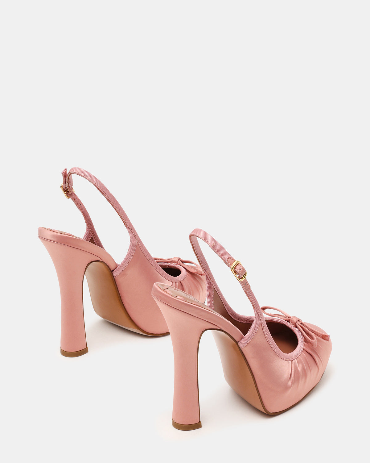 SOFIE Blush Satin Bow Slingback Platform Women's Heel - Steve Madden