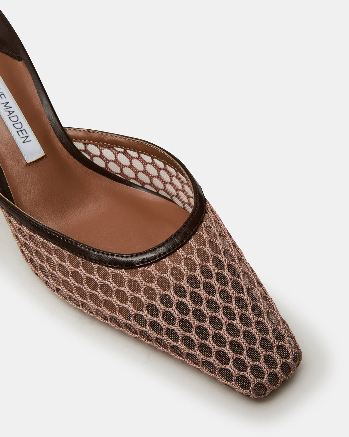 ALYSE Mocha Mesh Square-Toe Mule Women's Kitten Heel - Steve Madden