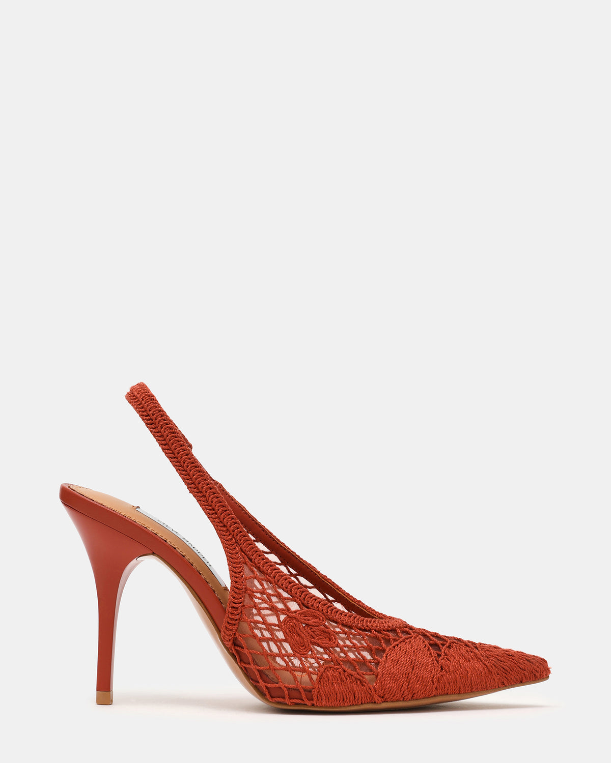 ANDROMEDA Crochet Terracotta Slingback Pointed-Toe Stiletto Pump Women's Heel - Steve Madden